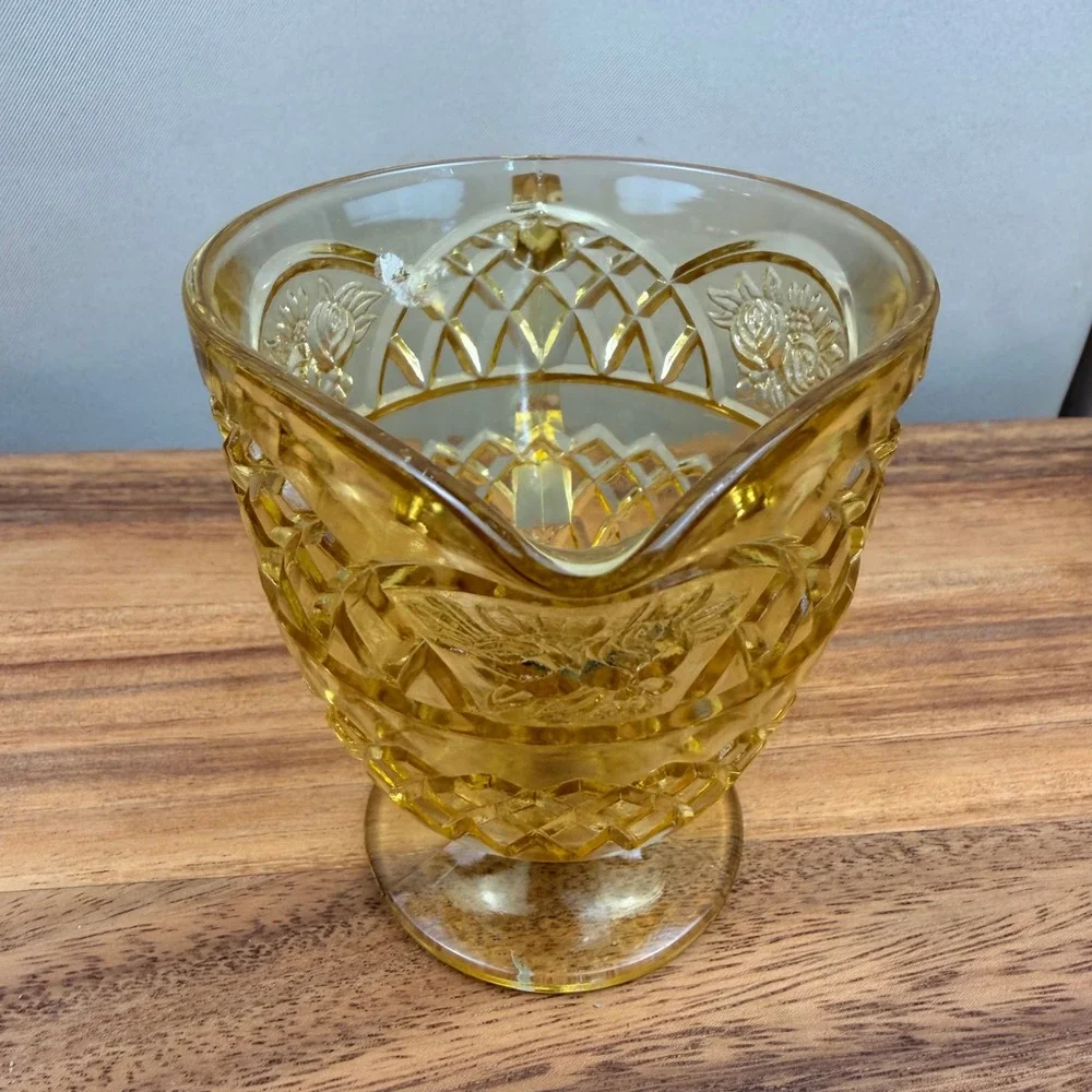 Federal Glass Rosemary Mayfair Yellow Depression Glass Creamer and Sugar Set